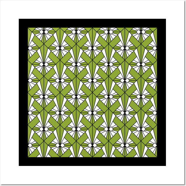 Art Deco Pattern no 75 - Green - Vintage Motif Wall Art by Millusti